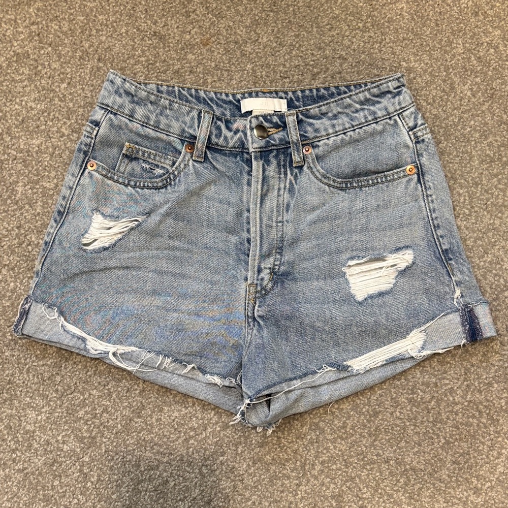 H&M Blue Distressed Jean Shorts